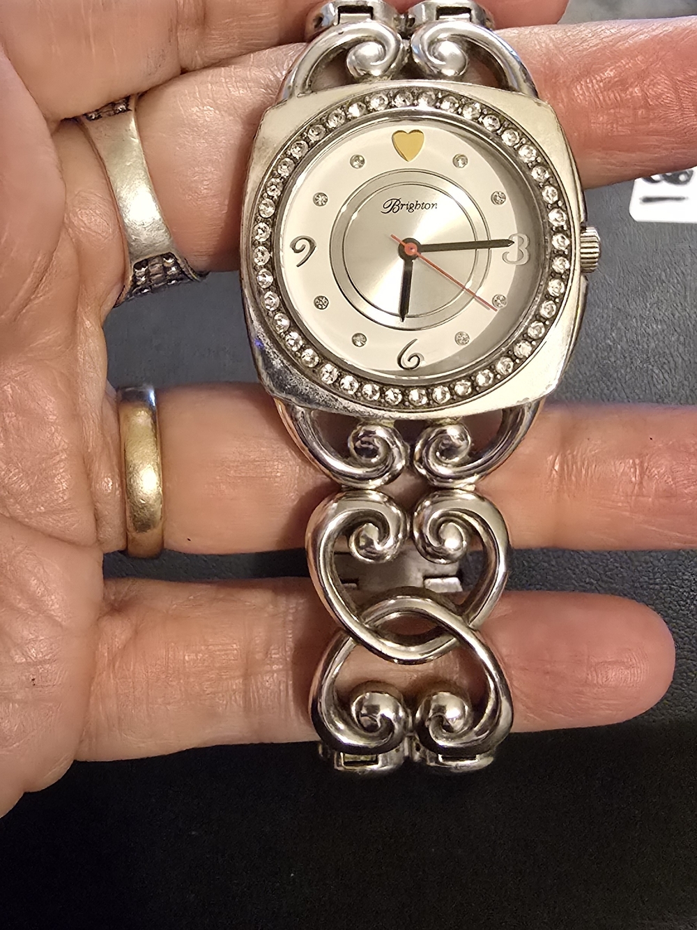 Brighton Silver Heart Accent Women's Bracelet Watch - Silver